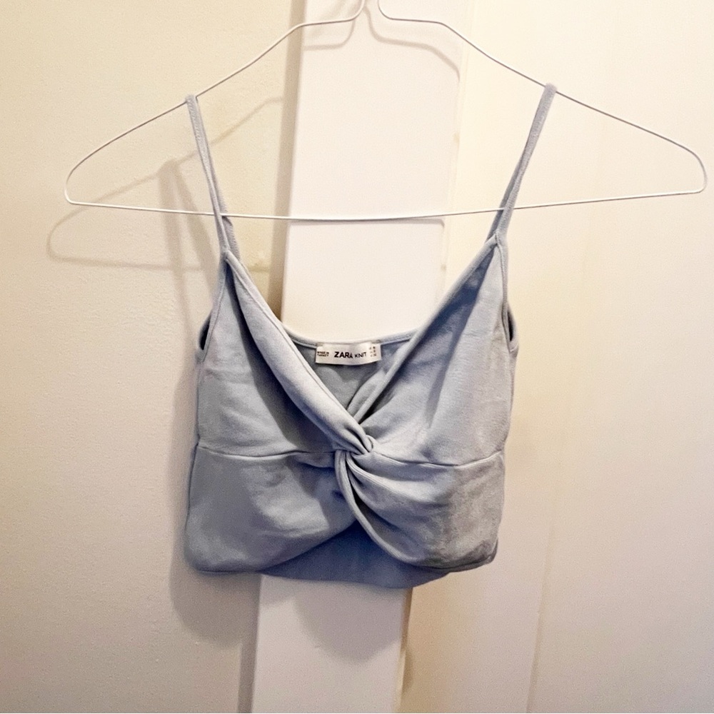Zara Knit Baby Blue Crop Top